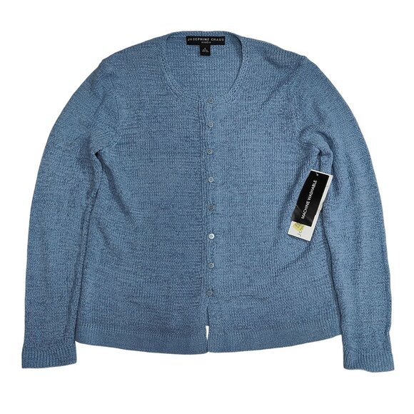 Josephine Chaus Studio Women's Blue Knit Button Front Cardigan Sweater Size S - Picture 1 of 4